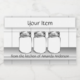 Mason Jar Custom your Item Moden Product Label 3x2 Lebensmitteletikett