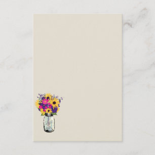 Mason Jar Daisies und Sonnenblumen Begleitkarte Einladung