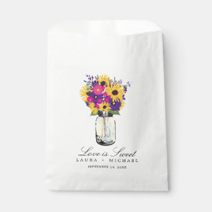 Mason Jar Daisies und Sonnenblumen Favoriten Geschenktütchen