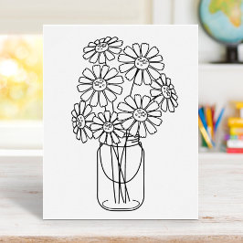 Mason Jar Daisy Blume Farbseite Poster
