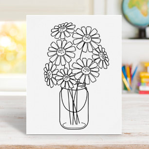Mason Jar Daisy Blume Farbseite Poster