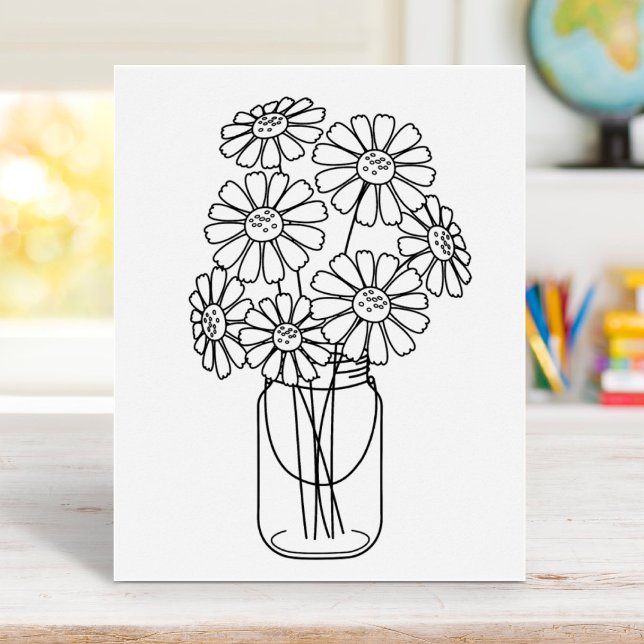 Mason Jar Daisy Blume Farbseite Poster (Von Creator hochgeladen)