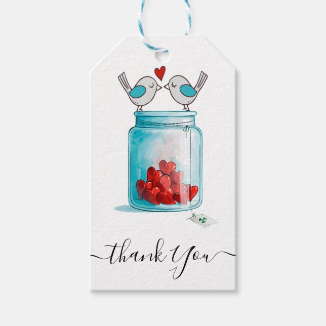 Mason Jar der Liebe vielen Dank Geschenkanhänger (Vorderseite)