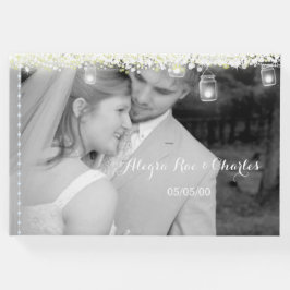 Mason Jar Elegant Unter den Sternen Hochzeitsfeier Gästebuch