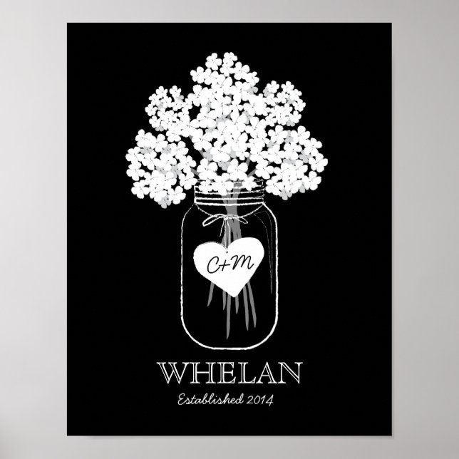 Mason Jar Family etablierte Eheposter Poster (Vorne)