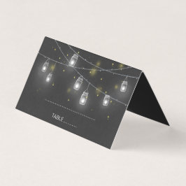 Mason Jar Fireflies Chalkboard Wedding Platzkarte