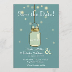 Mason Jar Fireflies Herz Hochzeit speichern das Da Save The Date