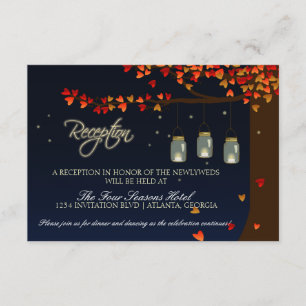 Mason Jar Fireflies Oak Tree Empfang Begleitkarte