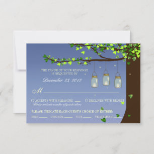 Mason Jar Fireflies Oak Tree UAWG (Menüoptionen) RSVP Karte