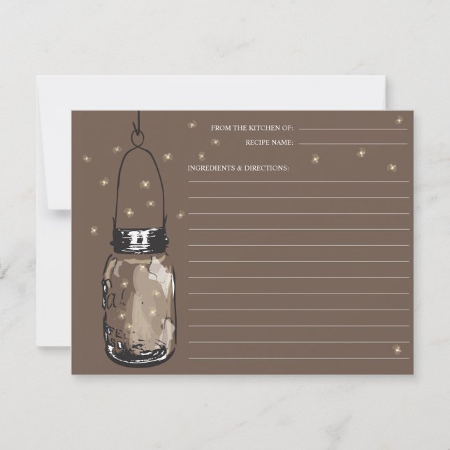 Mason Jar & Fireflies Rezept Card (Vorderseite)