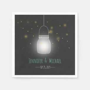 Mason Jar Fireflies Rustic Modern Wedding Serviette