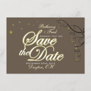 Mason Jar Firefly Blitzing Bug Save the Date