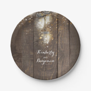 Mason Jar Firefly Lighting Rustikale Hochzeit Pappteller