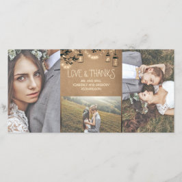 Mason Jar Firefly Lights Rustic Wedding Vielen Dan Dankeskarte