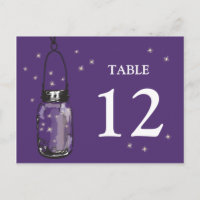 Mason Jar & Firefrefly Table Card