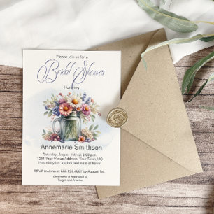 Mason Jar Floral Bouquet Brautparty Einladung