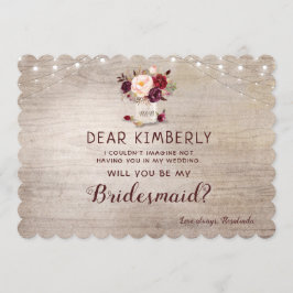 Mason Jar Floral Rustic werden Sie meine Bridesmai Einladung