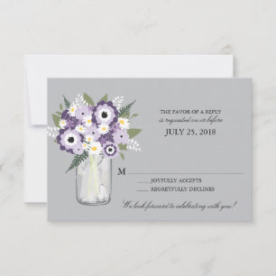 Mason Jar Floral   UAWG   RSVP Karte