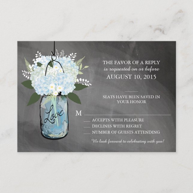 Mason Jar Floral | UAWG | RSVP Karte (Vorderseite)