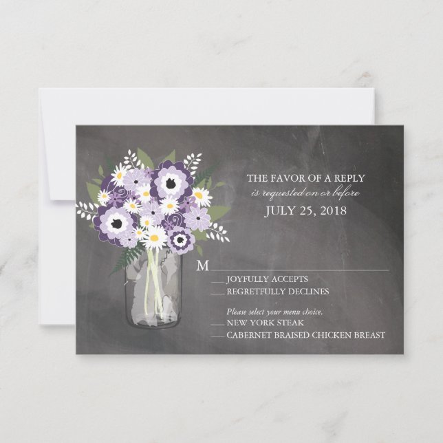 Mason Jar Floral | UAWG | RSVP Karte (Vorderseite)