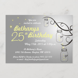 Mason Jar Geburtstag Einladung in Grau Silber