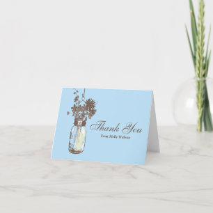 Mason Jar gefüllt mit Wilblumen Dankeskarte