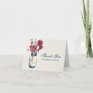 Mason Jar gefüllt mit Wildblumen Dankeskarte