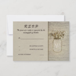 Mason Jar Gipskraut Rustic Barn RSVP Karten