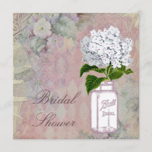 Mason Jar Hydrangea Shabby Chic Brautparty Einladung