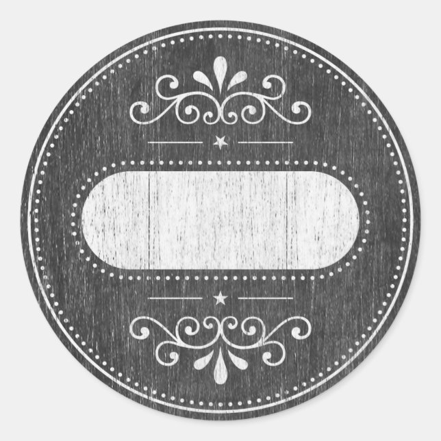 Mason Jar Label - Chalkboard-Reihe Runder Aufkleber (Vorderseite)