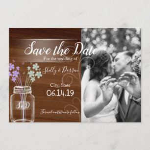 Mason jar Land Hochzeit Save the Date Karte
