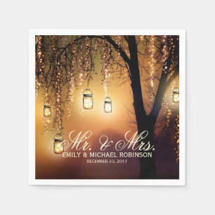 Mason Jar Lichter Baum rustikale Hochzeit Serviette