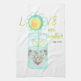 Mason Jar: Liebe Bible Verse Geschirrtuch