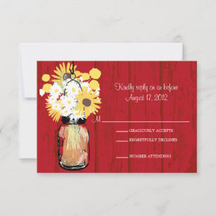 Mason Jar Margeriten Sonnenblumen & Billy Balls  R RSVP Karte