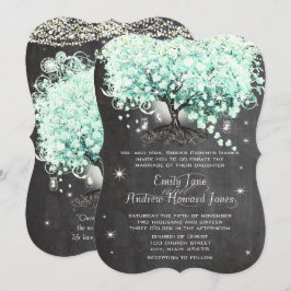 Mason Jar Mint Chalkboard Herz Leaf Tree Invitati Einladung
