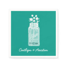 Mason Jar mit Blume und einer benutzerdefinierten 