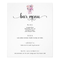 Mason Jar mit Blume Wedding Bar Menu Poster