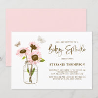 Mason Jar mit rosa Sonnenblumen Baby Sprinkle