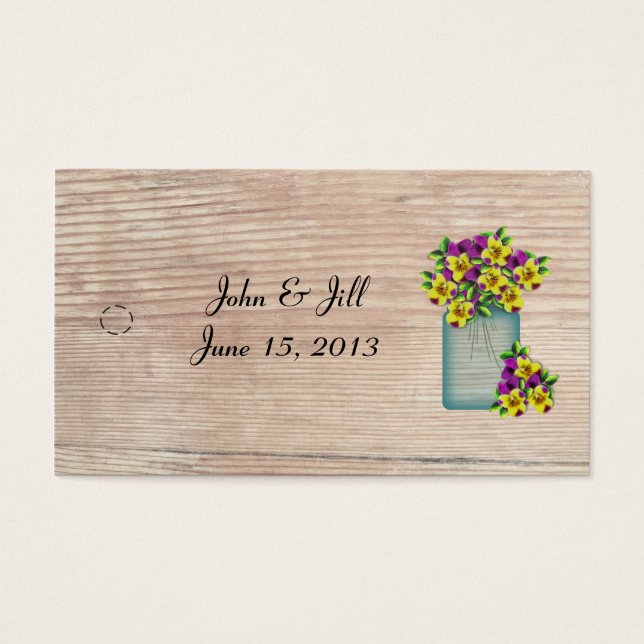 Mason Jar of Stiefmütterchens Wedding Hang Tag (Vorderseite)