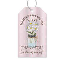 Mason Jar on Pink Stripes Kinderdusche Vielen Dank