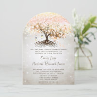 Mason Jar Peachy Pink Heart Leaf Tree Wedding