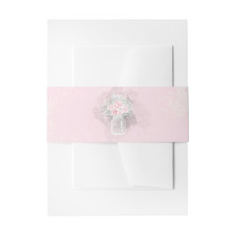 Mason Jar Pink und White Floral Hochzeit Einladungsbanderole