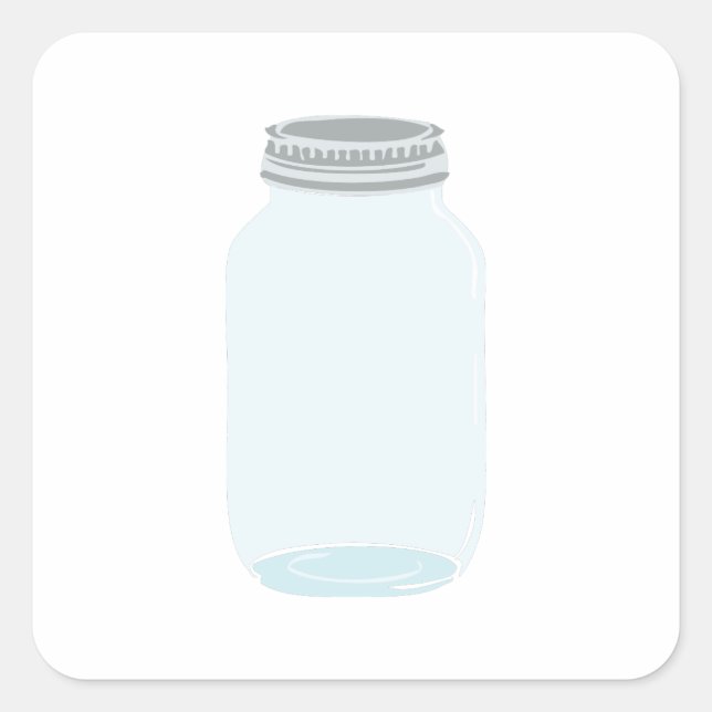 Mason Jar Quadratischer Aufkleber (Vorderseite)