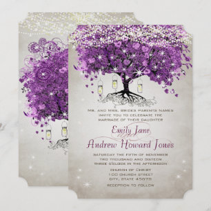 Mason Jar Radiant Lila Wedding Einladung