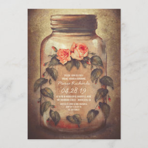 Mason Jar Rustic Bridal Dusche Einladung