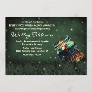 Mason Jar Rustic Firefly Wedding Einladungen