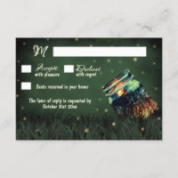 Mason Jar Rustic Firefly Wedding RSVP Cards