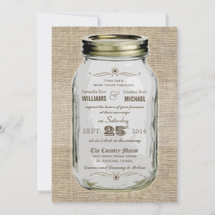 Mason Jar Rustic Vintag Look Hochzeit Einladung