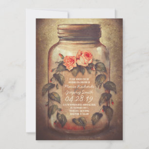 Mason Jar Rustic Wedding Einladungen