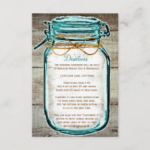 Mason Jar Rustic Wood Wedding Directors Enclosure Begleitkarte